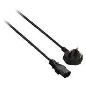 V7 Black Power Cable IEC-C13 to UK Type G 1m 3.3ft