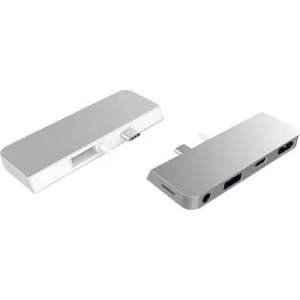 HyperDrive HD125-BLACK USB-C (USB 3.1) multiport hub Ultra HD compatibility, Aluminium casing, additional USB-C port Black