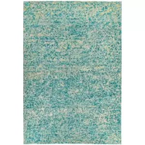 Asiatic Carpets Elona Mosaic Cowhide Hand Sewn Rug Aqua - 200 x 290cm