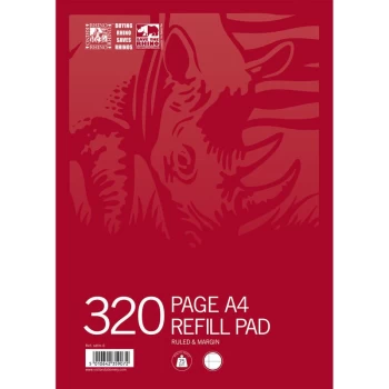 Rhino SDFM-6 Pad A4 Ruled 8mm & Margin 320 Page Side Bound Box of 3