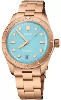 Oris Watch Divers Sixty-Five Cotton Candy Sky Blue Bracelet