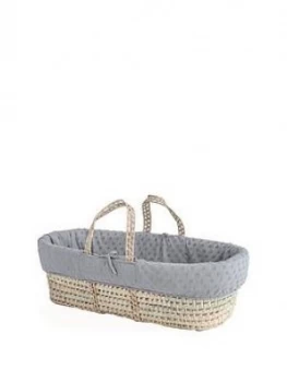 Clair De Lune Terry Dot Palm Moses Basket With Padded Liner