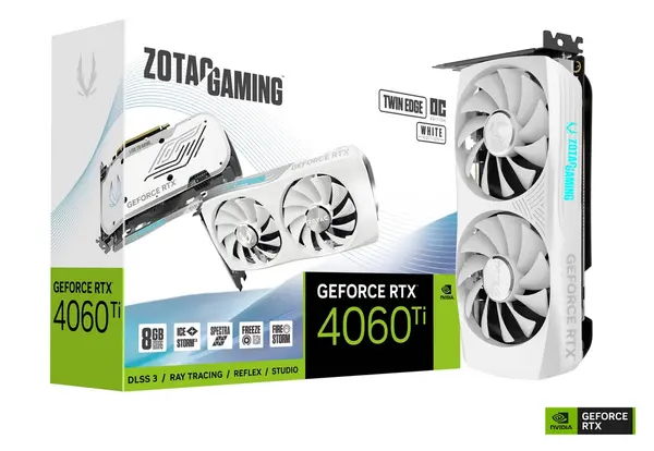 Zotac Gaming GeForce RTX 4060 Ti Twin Edge OC 8GB White Edition DLSS3 Graphics Card- ZT-D40610Q-10M