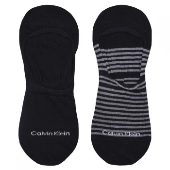Calvin Klein 2 Pack Invisible Socks Mens - Black