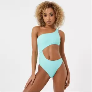 Jack Wills Asymmetric Cut Out Swimsuit - Green