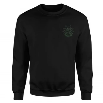 Rick and Morty Rick Embroidered Unisex Sweatshirt - Black - M