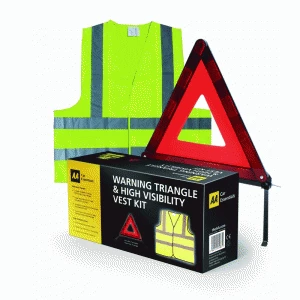 AA Foldable Warning Triangle and Hi Viz Vest Kit
