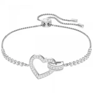 Ladies Swarovski Silver Plated Lovely Heart Slider Bracelet