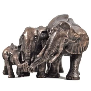 Family Of Elephants Cold Cast Bronze Sculpture 14cm