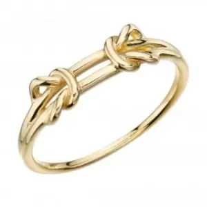 9ct Double Parallel Knots Yellow Gold Hinged Ring
