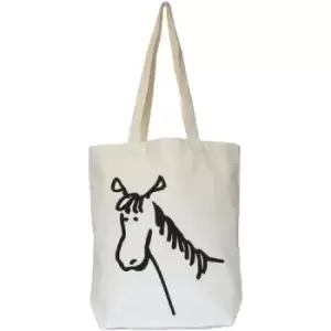 Moorland Rider Horse Stuff Shopper Bag (40cm x 40cm x 12cm) (Natural)