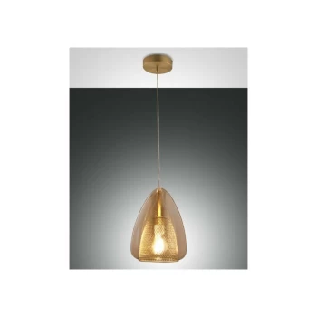 Fabas Luce Lighting - Fabas Luce Britton Dome Pendant Ceiling Lights Amber Glass, E27