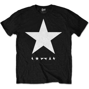 David Bowie - Blackstar (White Star on Black) Unisex Large T-Shirt - Black