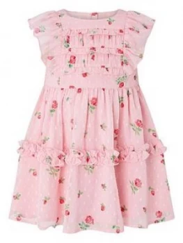Monsoon Baby Girls S.E.W. Roses Ditsy Dress - Pink