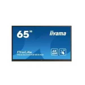 iiyama TE6504MIS-B3AG Signage Display Interactive flat panel 165.1cm (65") WiFi 400 cd/m 4K Ultra HD Black Touch Screen Built-in processor iiWare 9.0