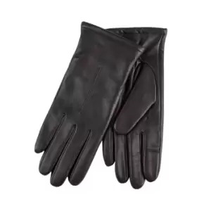 totes Isotoner Ladies 3 Point Leather Gloves Black