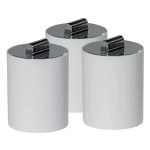 Nordic Set of 3 Bathroom Storage Jars - White