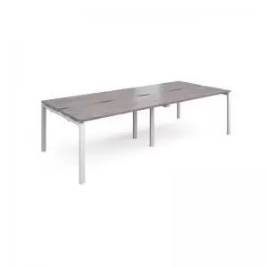 Adapt double back to back desks 2800mm x 1200mm - white frame and grey