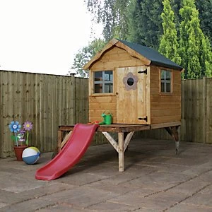 Mercia 10 x 5ft Wooden Snug Playhouse with Tower & Slide