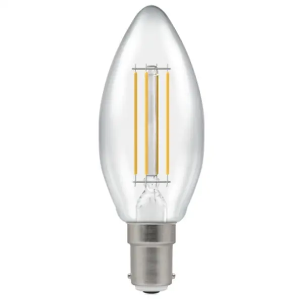 Crompton LED Candle Filament Non-Dim Clear 4.2W 2700K SBC-B15d