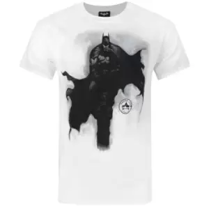 Arkham City Mens Batman Tower T-Shirt (2XL) (White)