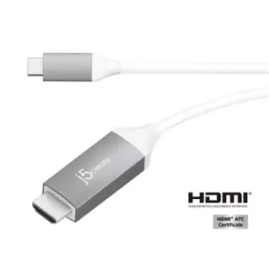 j5create JCC153G-N USB-C to 4K HDMI Cable Grey 1.5 m