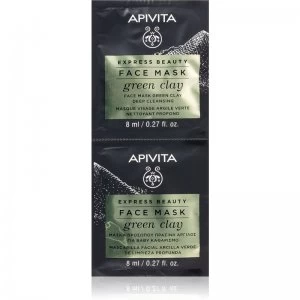 Apivita Express Beauty Green Clay Cleansing and Smoothing Green Clay Face Mask 2 x 8ml