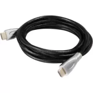 club3D HDMI Cable HDMI-A plug, HDMI-A plug 1m Black, Silver CAC-1311 Metal foil shield, High Speed HDMI, UL-approved, Ultra HD (4k) HDMI, Duplex use