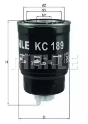 Fuel Filter KC189 72364931 by MAHLE Original
