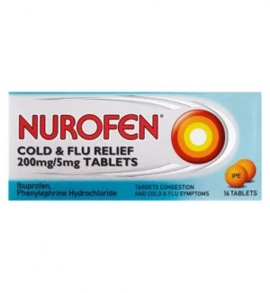 Nurofen Cold and Flu Relief 200mg/5mg 16 Tablets
