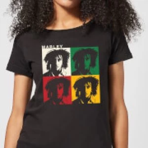 Bob Marley Faces Womens T-Shirt - Black - XL