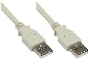 1m Grey USB 2.0 A Male To Male Cable