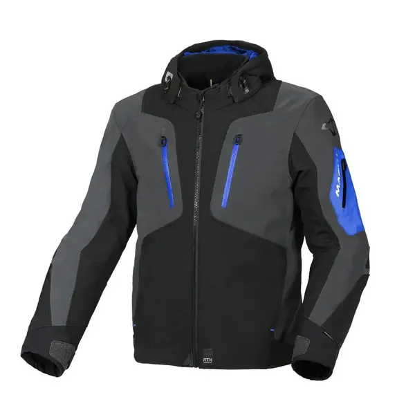 Macna Angle Textile Waterproof Jacket Black Blue Size 2XL