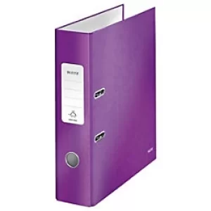 Leitz 180° WOW Laminated Lever Arch File A4 80 mm Purple Pack of 5