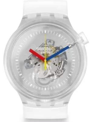 Swatch Big Bold Jellyfish Clear Rubber Strap Watch S027E100