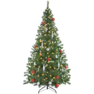 Christmas Tree Artificial Green White LED 140-180cm Xmas Decoration PVC Stand Included Pre-Lit Standard 180cm