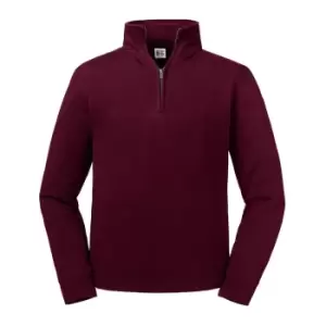 Russell Mens Authentic Zip Neck Sweatshirt (XXL) (Burgundy)