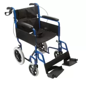 NRS Healthcare Transit-Lite Attendant Controlled Wheelchair - Blue