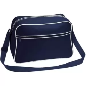 Bagbase Retro Adjustable Shoulder Bag (18 Litres) (Pack of 2) (One Size) (French Navy/White) - French Navy/White
