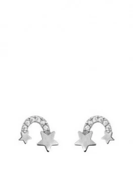 The Love Silver Collection Shooting Star Cubic Zirconia Studs