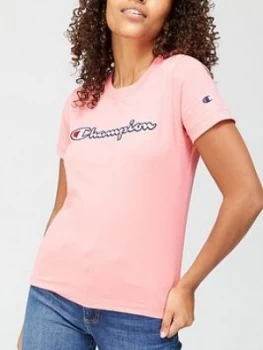 Champion Crew Neck T-Shirt - Pink, Size XL, Women