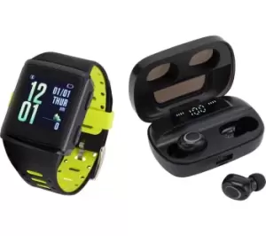 B-Aktiv GL1237 Fitness Tracker Watch & Bluetooth Wireless Earbuds