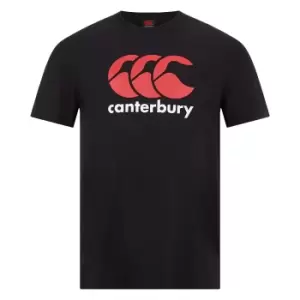 Canterbury Childrens/Kids Logo Rugby T-Shirt (10 Years) (Black)
