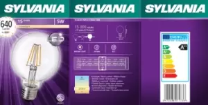 Sylvania E27 5W 640Lm Round Light Bulb