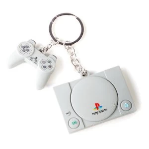 Sony - Console & Controller Keychain - Grey