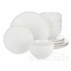 12 Piece Alumina Porcelain Textured Dinner Set