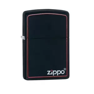 Zippo Logo & Boarder Black Matte Lighter