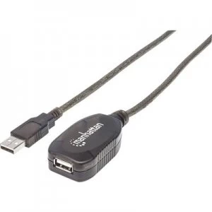 Manhattan Hi Speed USB 2.0 Repeater Cable 15m Black