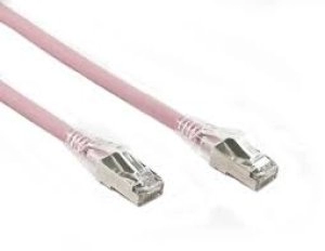 0.5m FUTP Cat6a Snagless LSZH Pink Cable