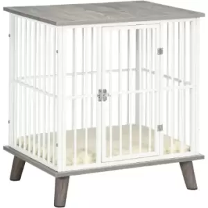 Dog Crate Furniture, Indoor Dog Kennel Side End Table, 64.5x48x70.5cm - Grey - Pawhut